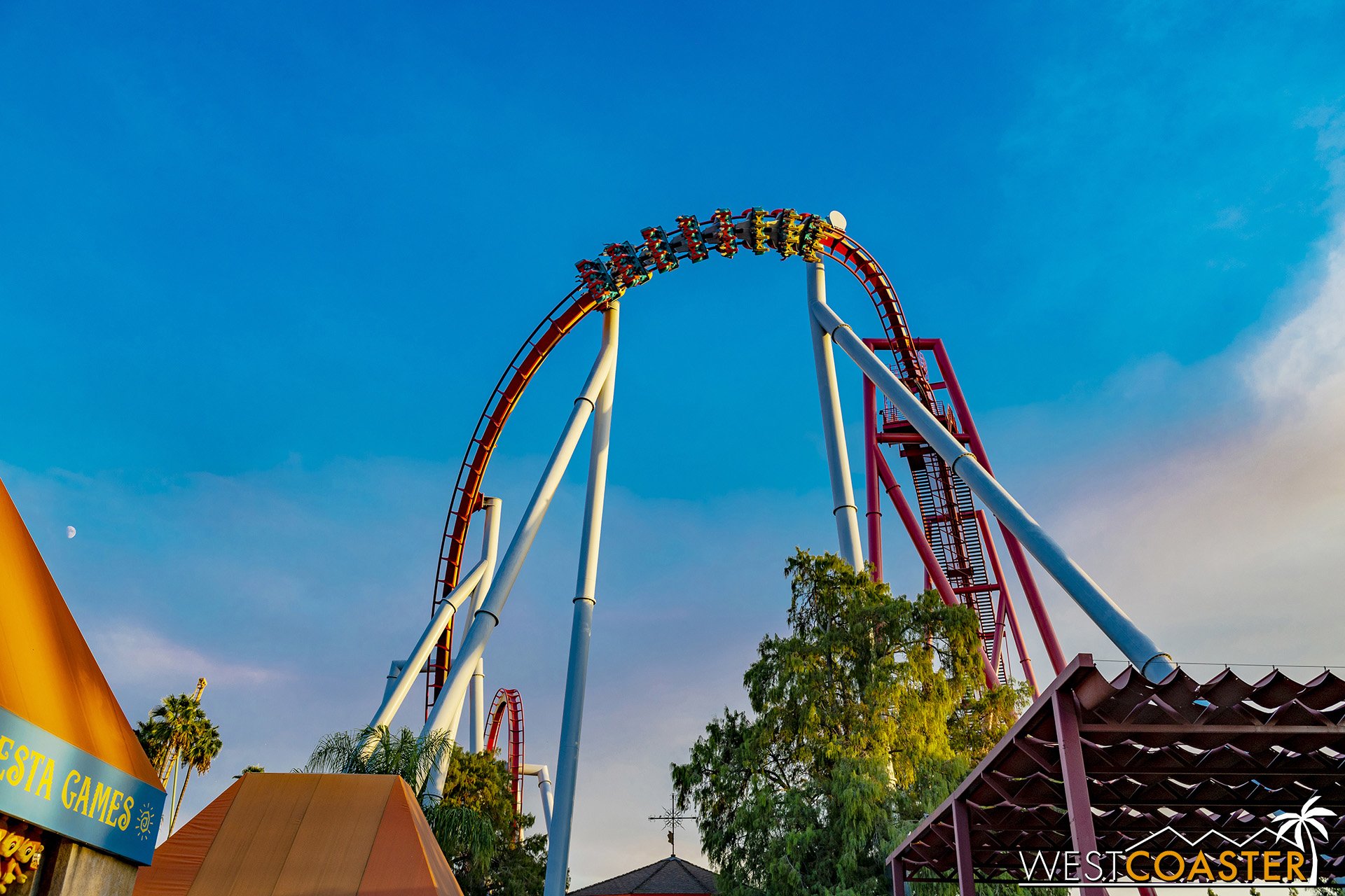  Nearing sunset around Fiesta Village but looking up at Silver Bullet. 