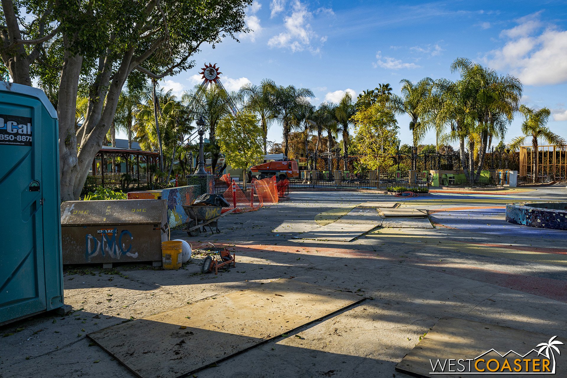  To the north, a lot of the colored concrete has been completed. 