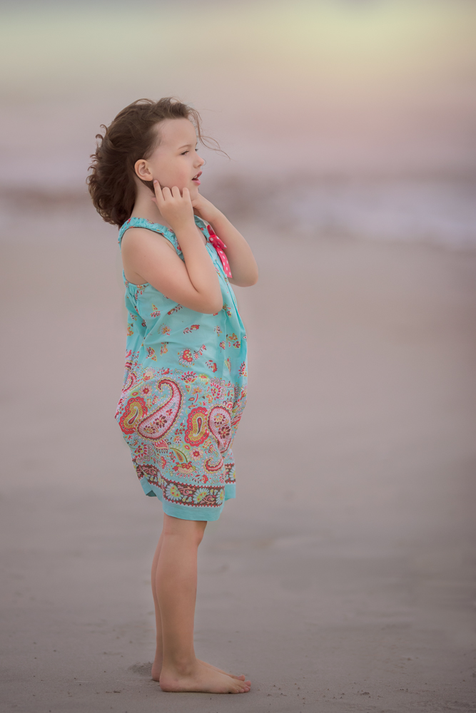 Beautiful Girl standing on Duxbury Beach