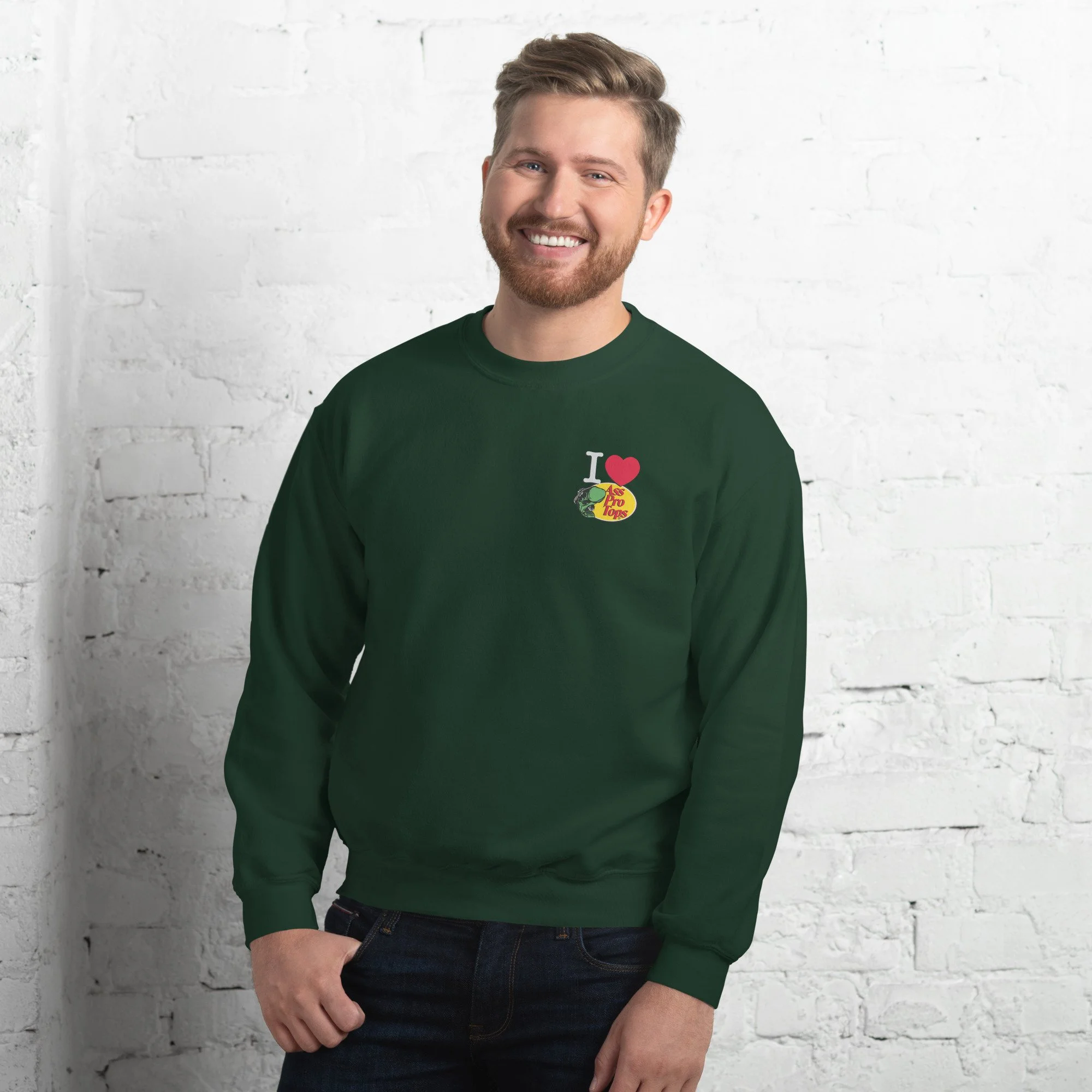 unisex-crew-neck-sweatshirt-forest-green-front-6823a6d293646.jpg