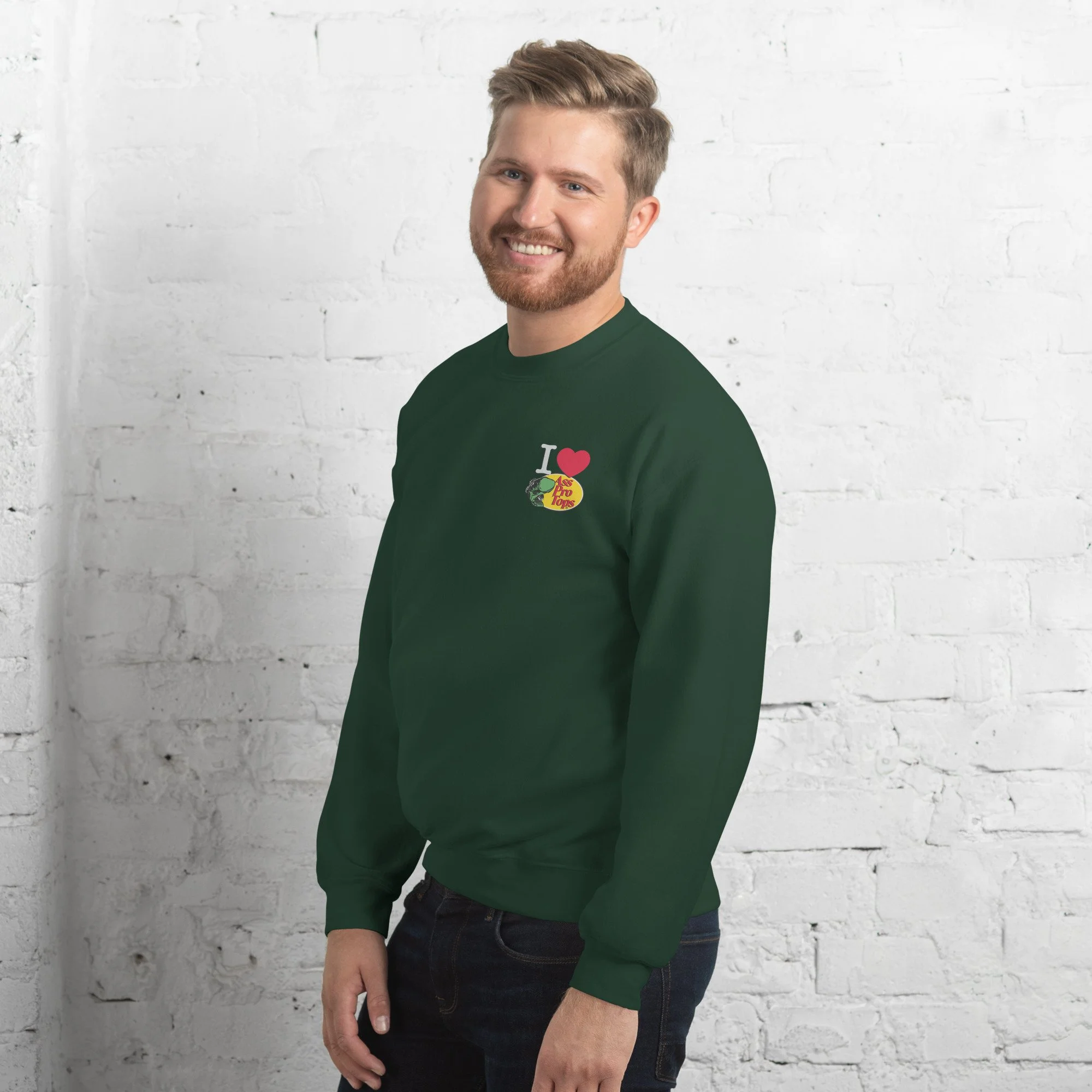 unisex-crew-neck-sweatshirt-forest-green-left-front-6823a6d2a743c.jpg