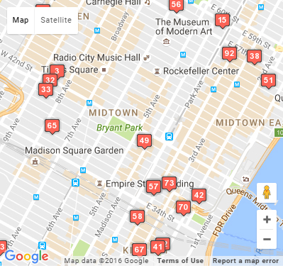 Sample map, showing sites we are marketing to potential tenants.