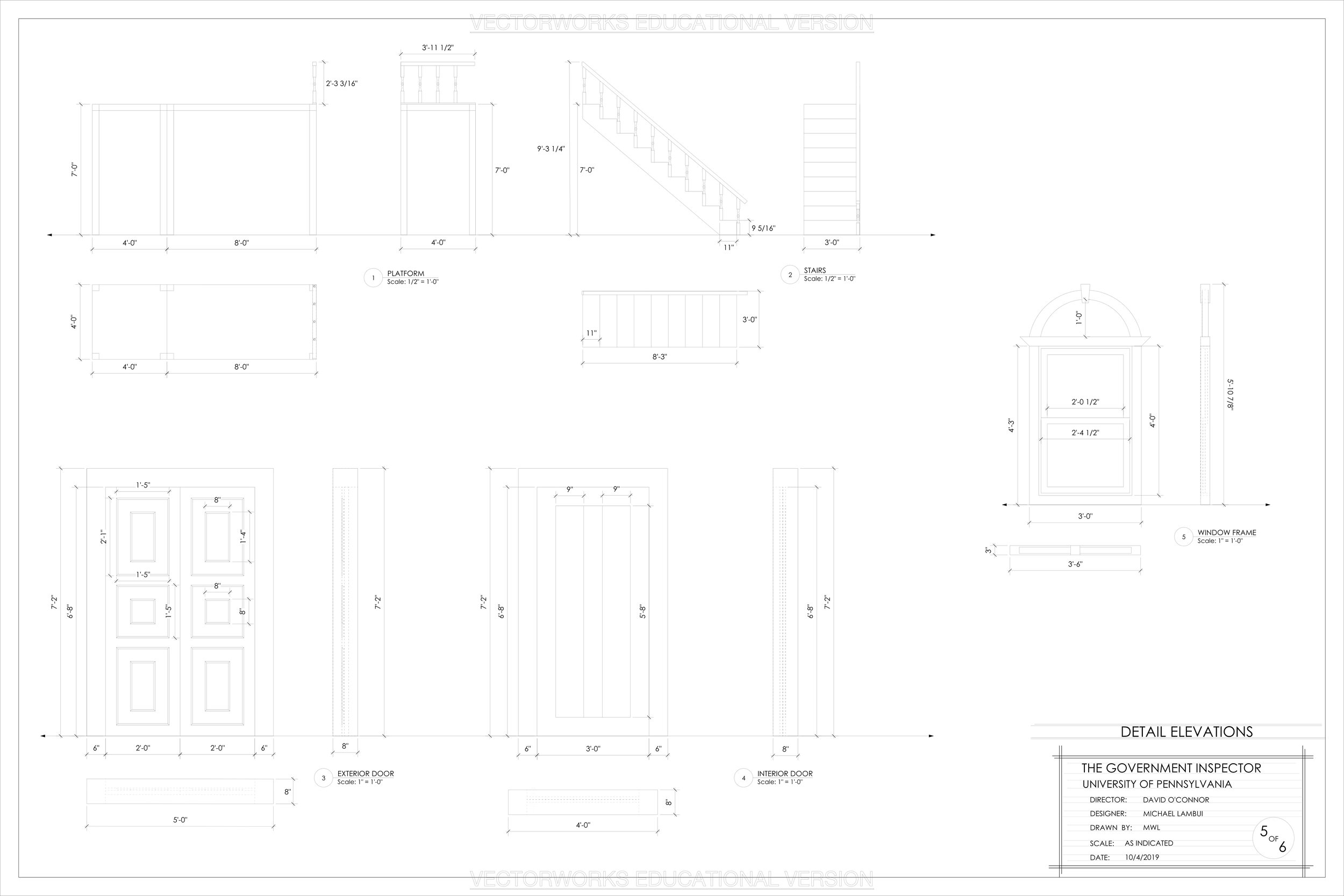 The Government Inspector Detail Elevations