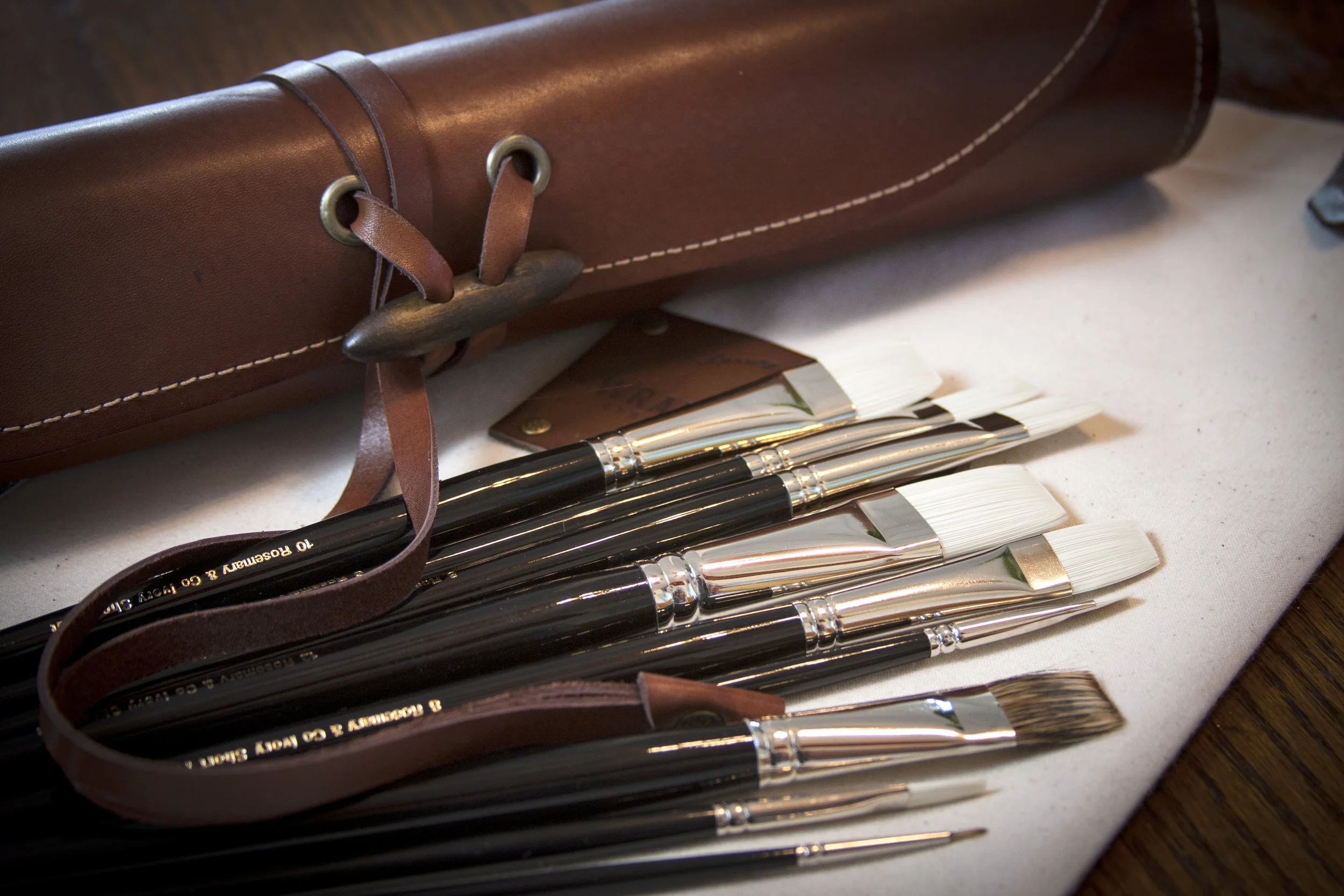 Rosemary & Co brushes and Leather Brush Wrap