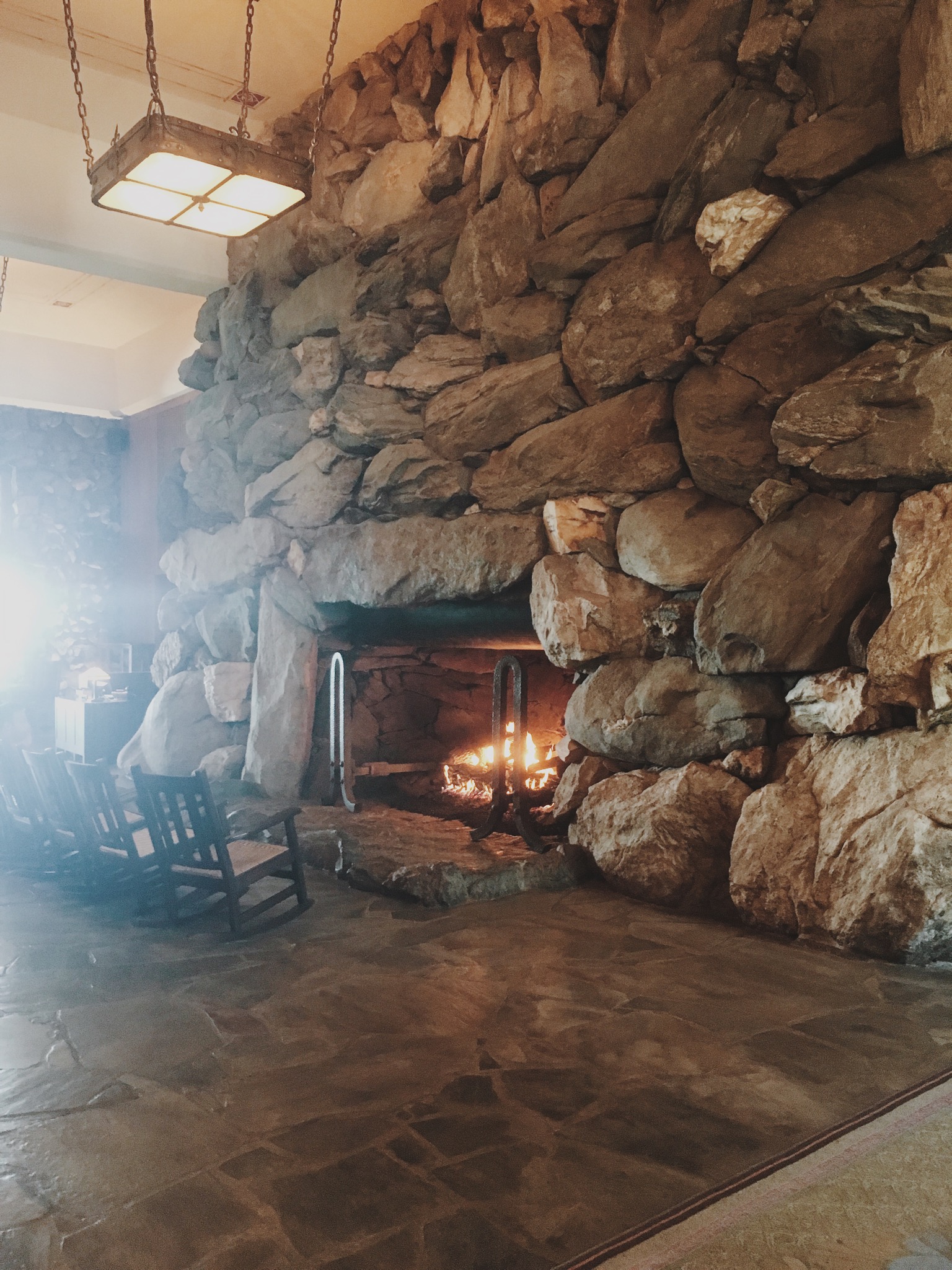 I can't believe I didn't take more pictures at the Grove Park Inn! It was almost just soooo big and grand that I just couldn't even grasp trying to get it all in a photo! But this is a little shot of the huge fire place in the lobby! The entire Inn was stone!