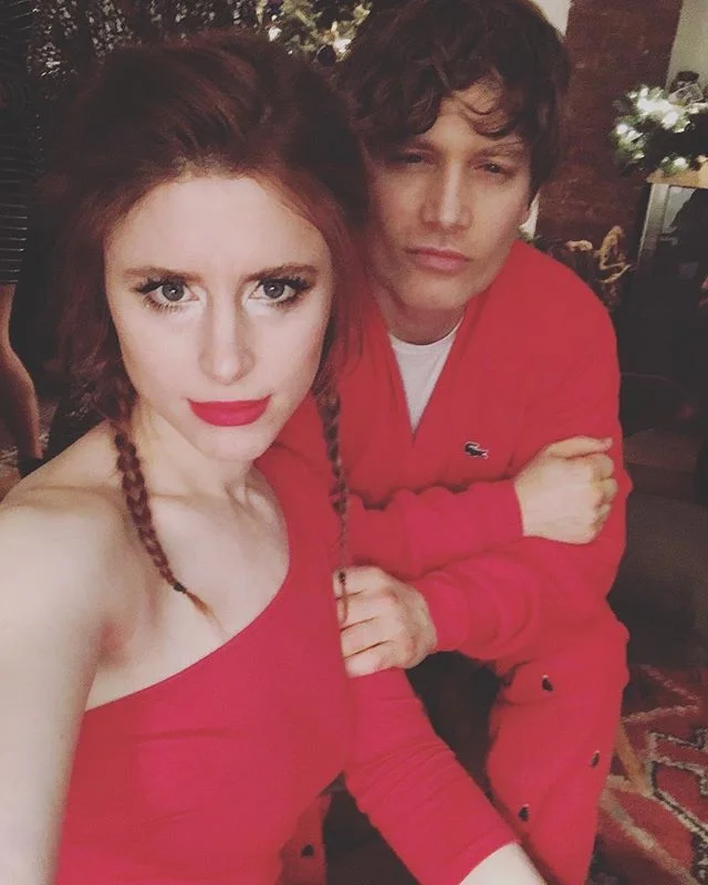 spreading some holiday cheer with @kiesza and my #christmaspants ❄️❄️❄️❄️