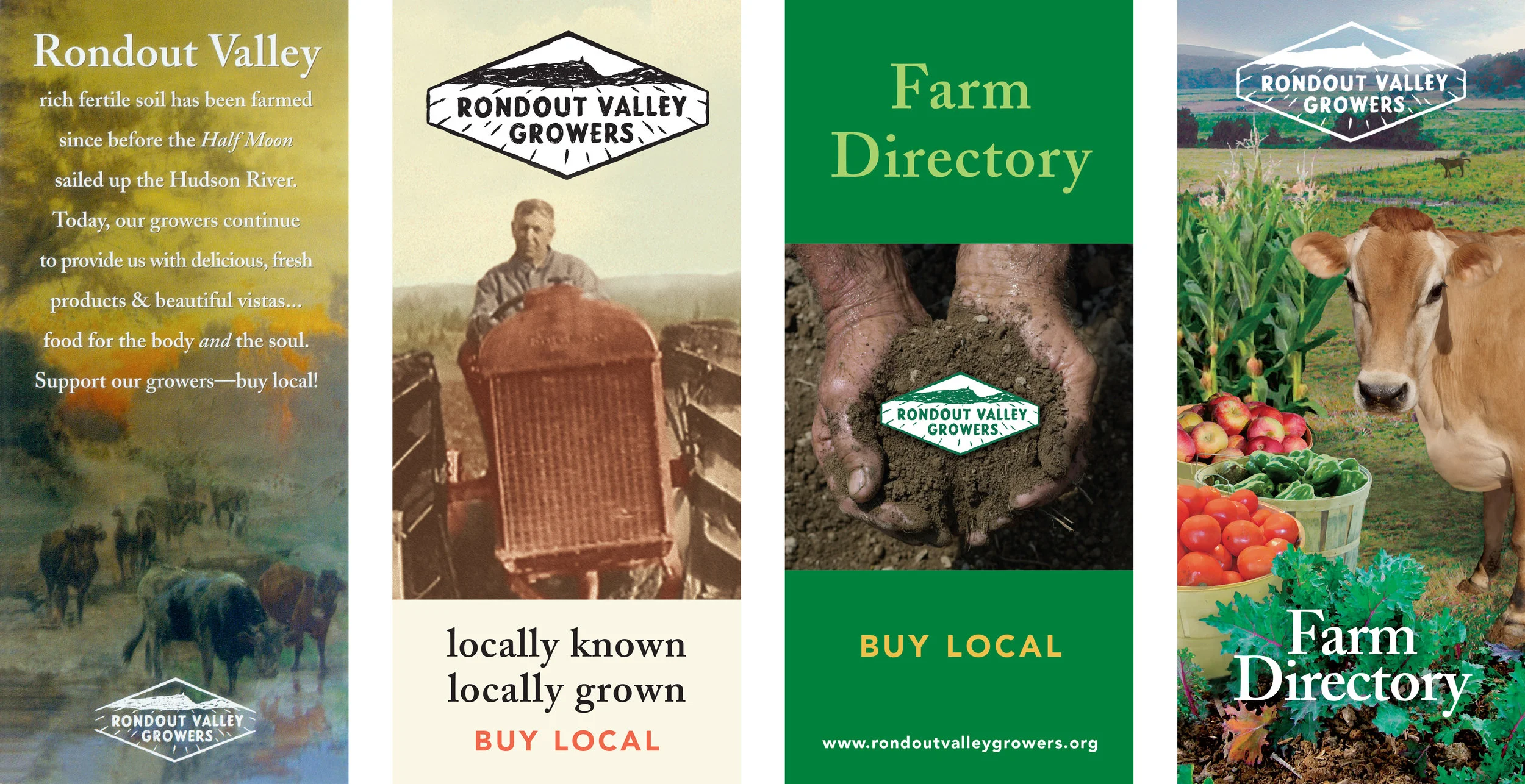 Covers of farm directories from 2002–2013.