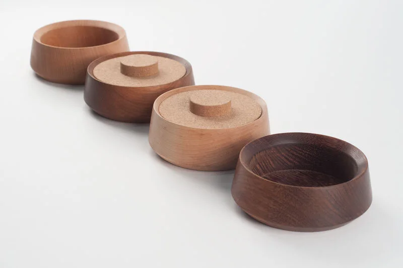 TJ Vessels / beech, walnut, maple, cork