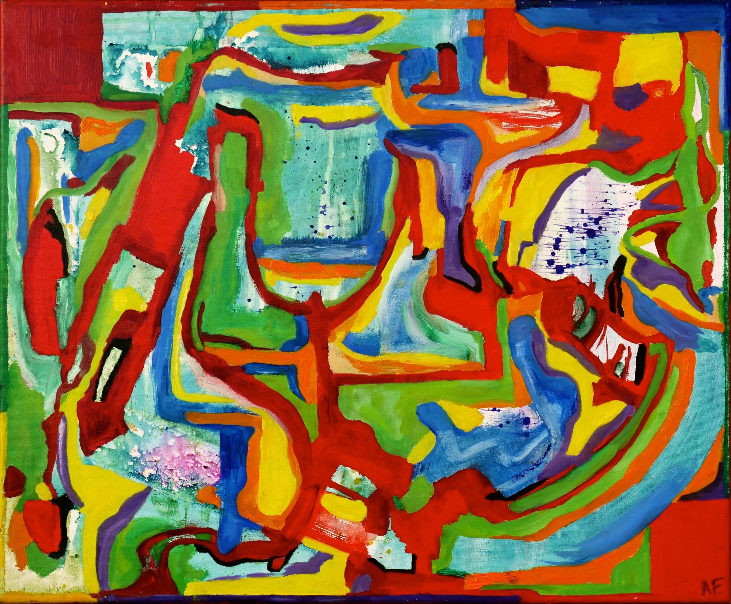 Echoing, 2016. Ink and oil on canvas, 20 x 24 in / 50.8 x 61 cm 