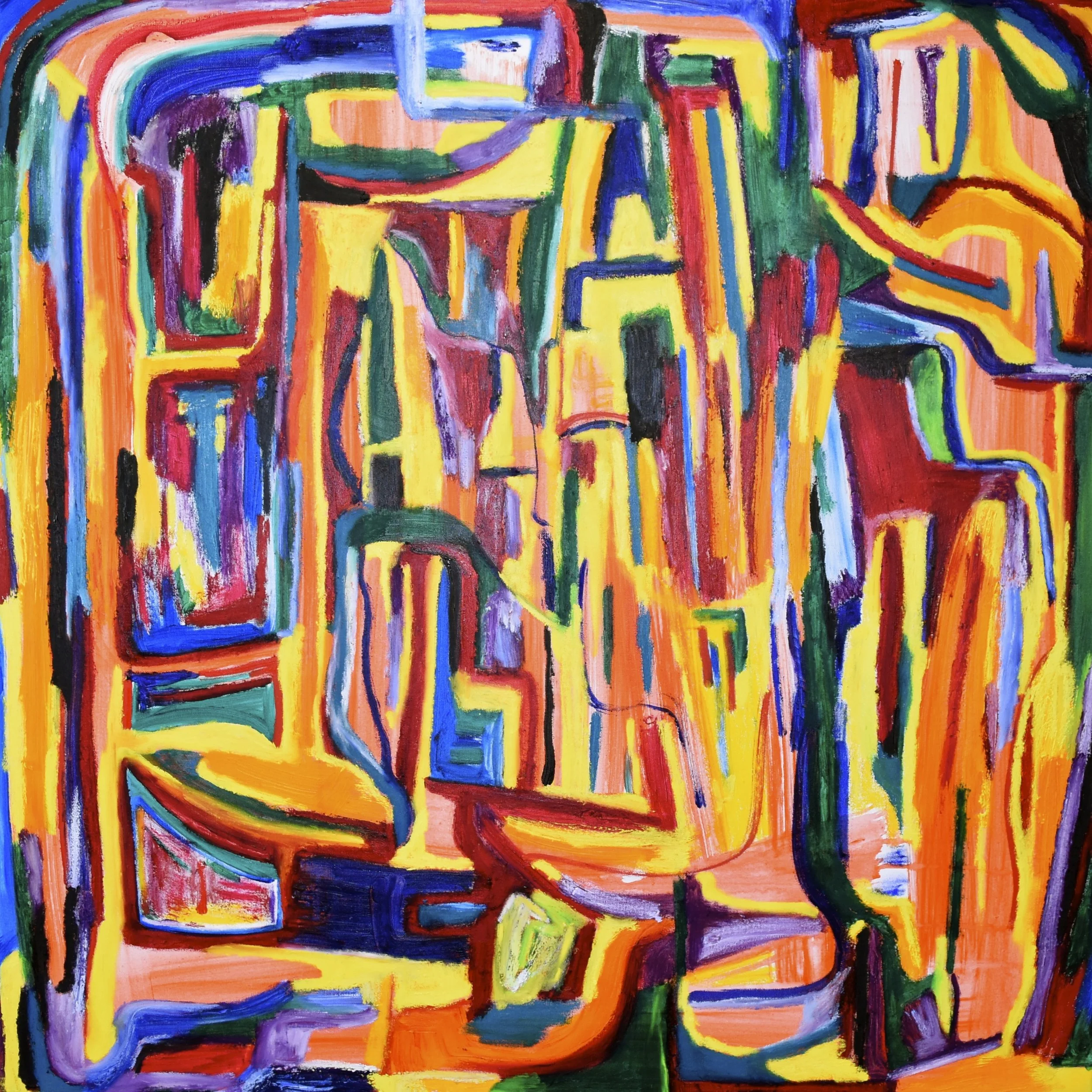 Hidden, 2017.  Oil and acrylic on canvas, 36 x 36 in / 91.4 x 91.4 cm 