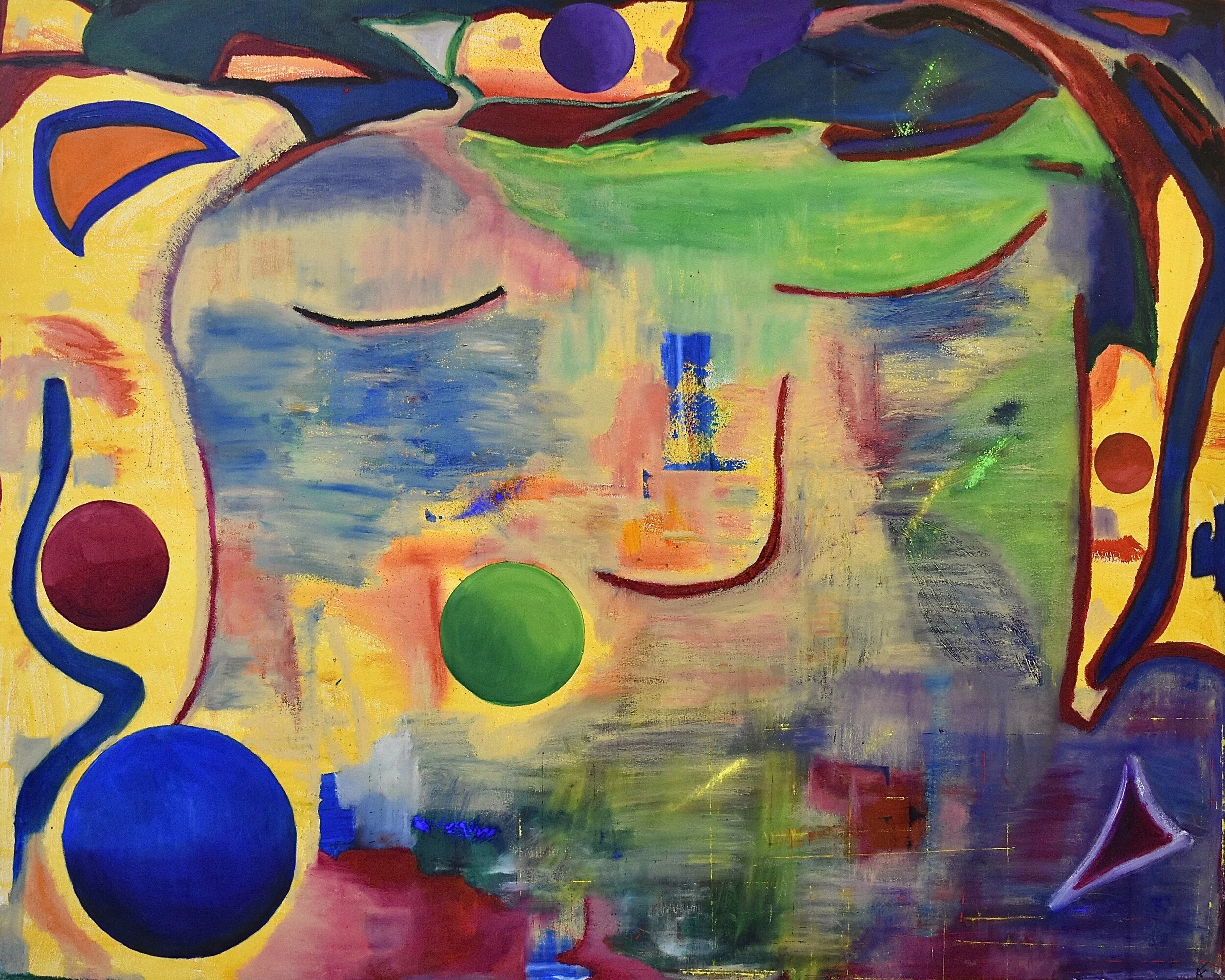 Dreaming, 2016. Oil, acrylic and pigments on canvas, 48 x 60 in / 121.9 x 152.4 cm | Available 