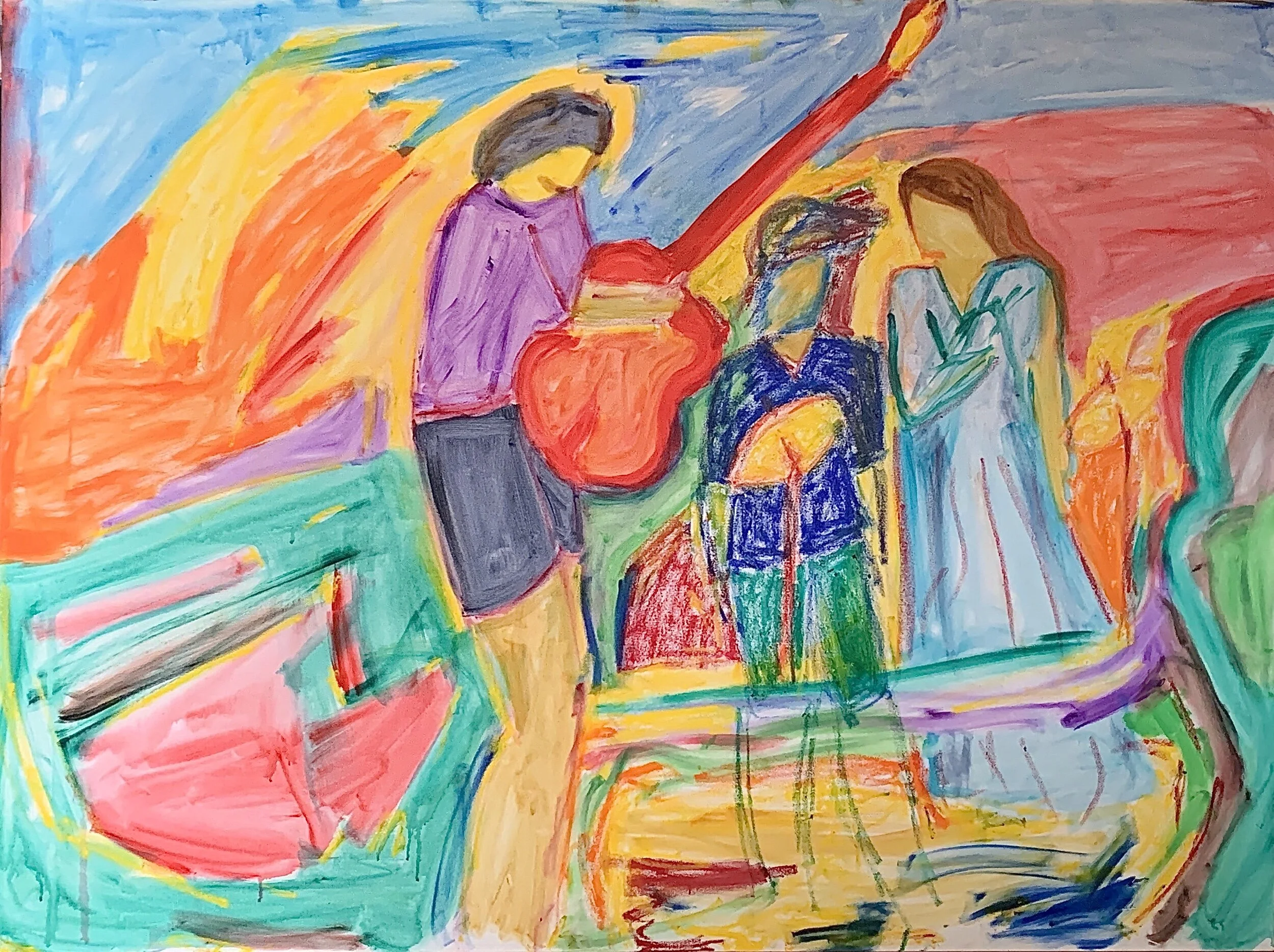 Inntoene Jazz Festival, 2020. Oil &amp; acrylic on canvas, 36 x 48 in / 91.4 x 121.9 cm | Available