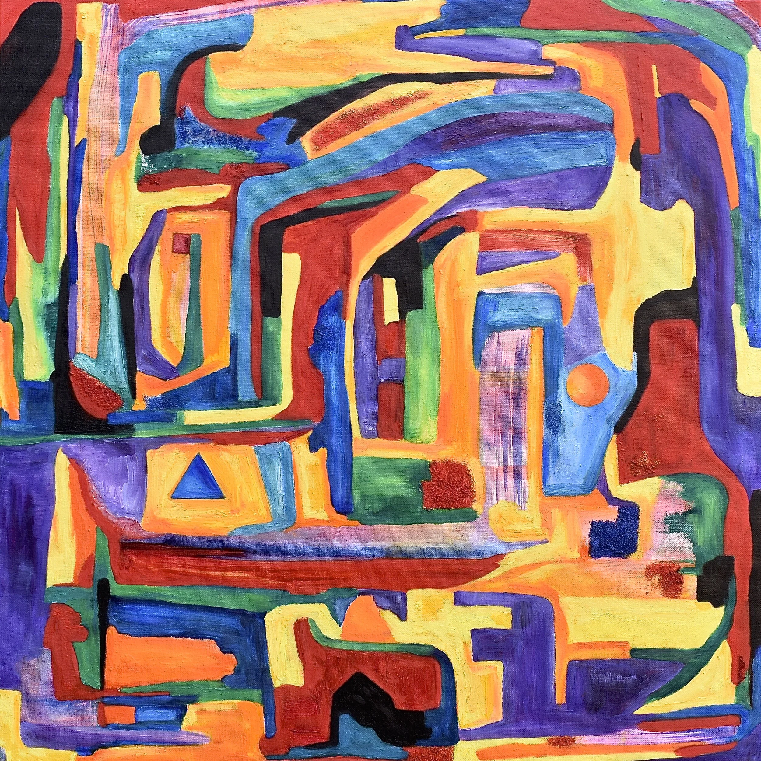 Painting for Henrik Jensen's album cover, 2019. Oil &amp; ink on canvas, 24 x 24 in / 61 x 61 cm | SOLD