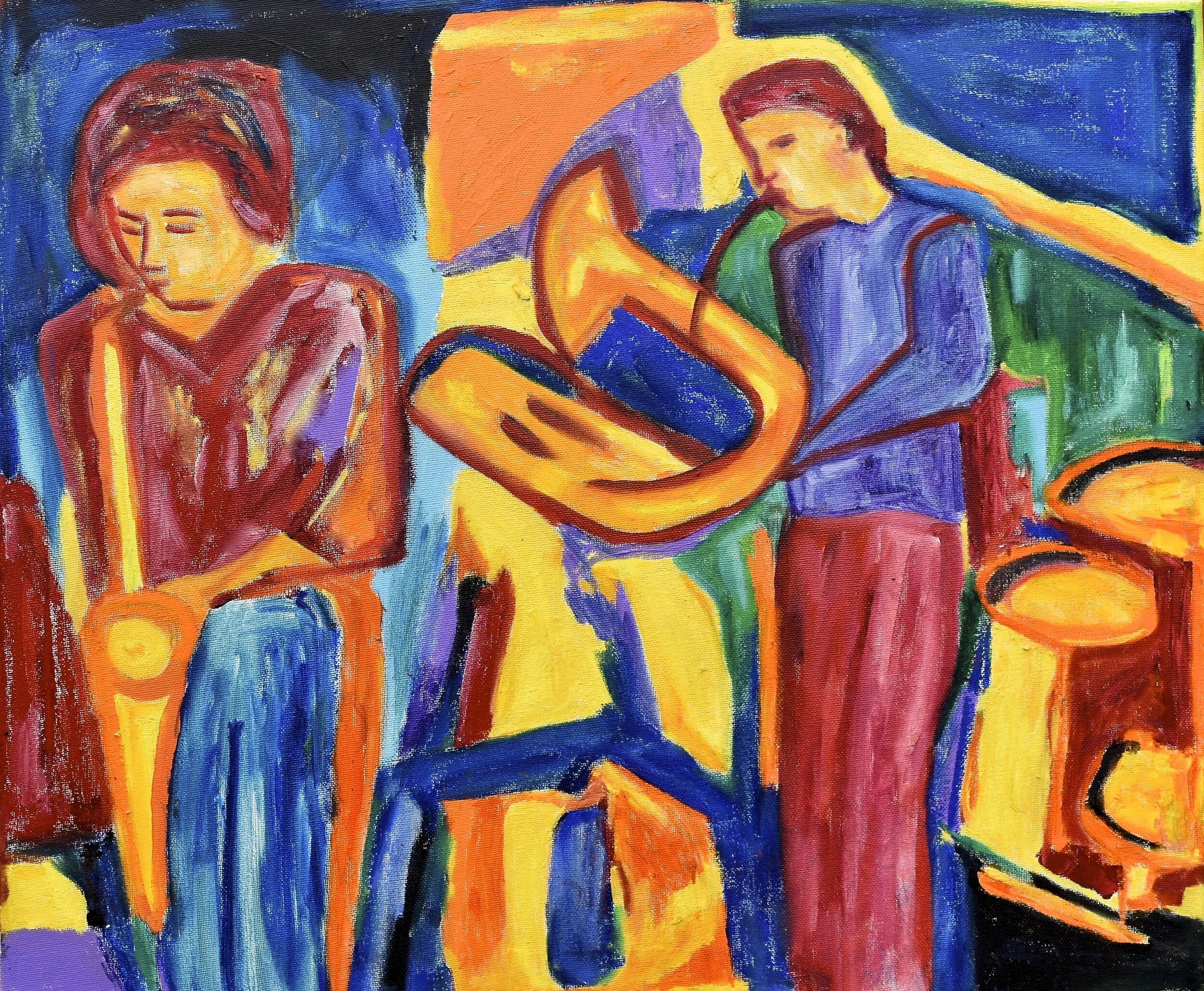 Theon Cross Trio, 2019. Oil and acrylic on canvas, 20 x 24 in | Available