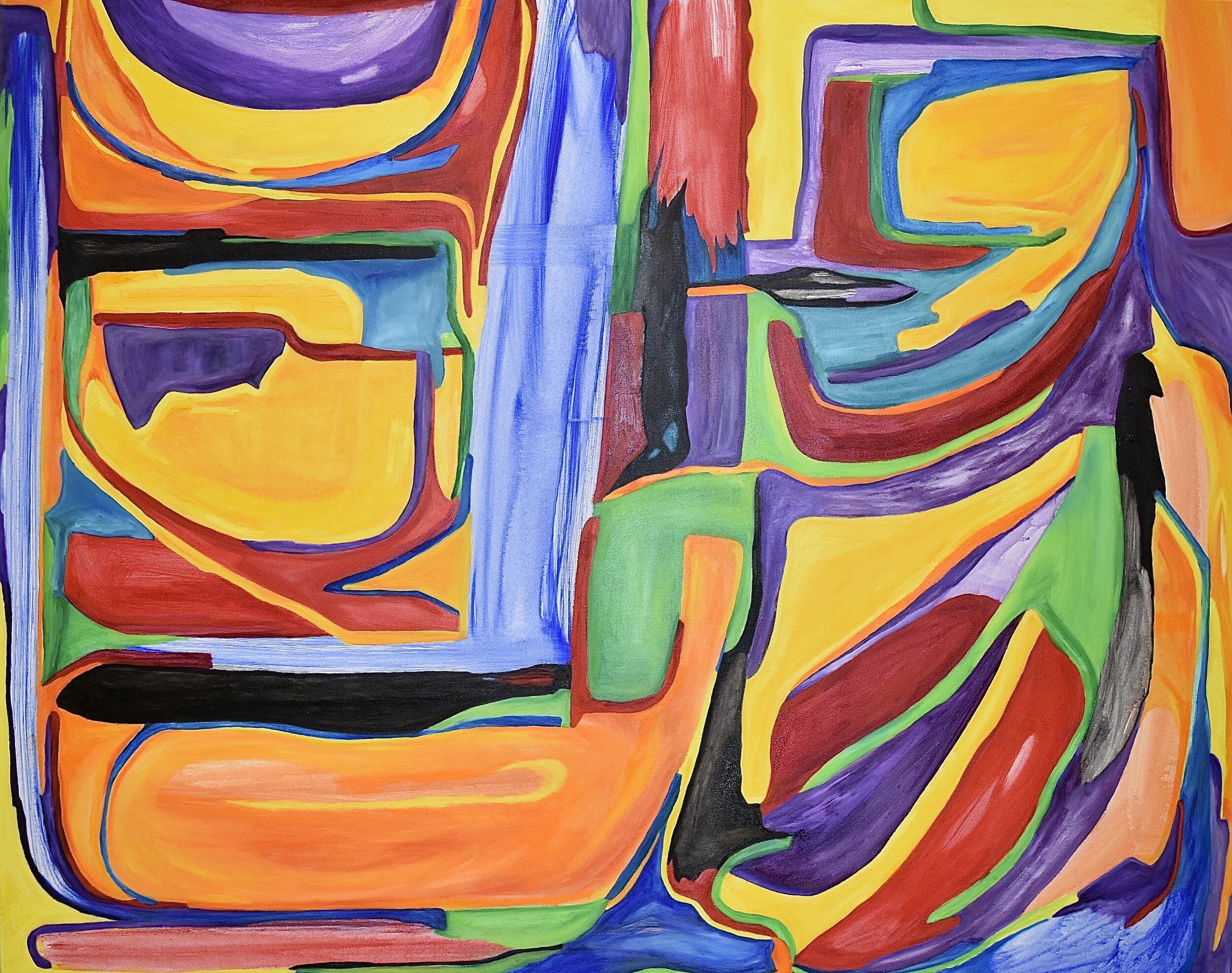 A Roaring Gear, 2019. Oil and acrylic on canvas, 47 x 59 in / 119 x 150 cm | Available on request 