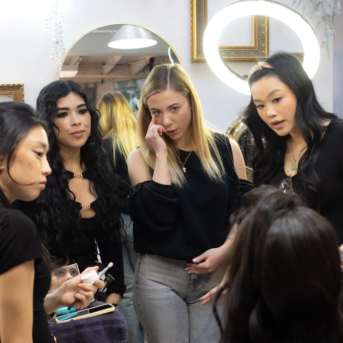 1/2 of the @jhydeco.bridal collective studying this year&rsquo;s trends, so that YOU don&rsquo;t have to! 

Not only do we offer amazing talent &amp; expert coordination, we make sure each and every member of our artistic team is unquestionably knowl