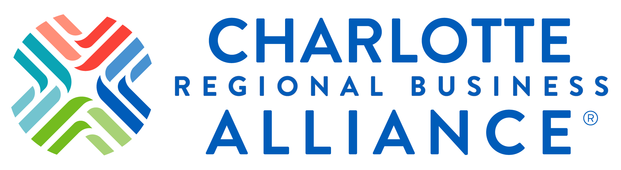 Logo of Charlotte Regional Business Alliance with a colorful patterned circle and blue text.