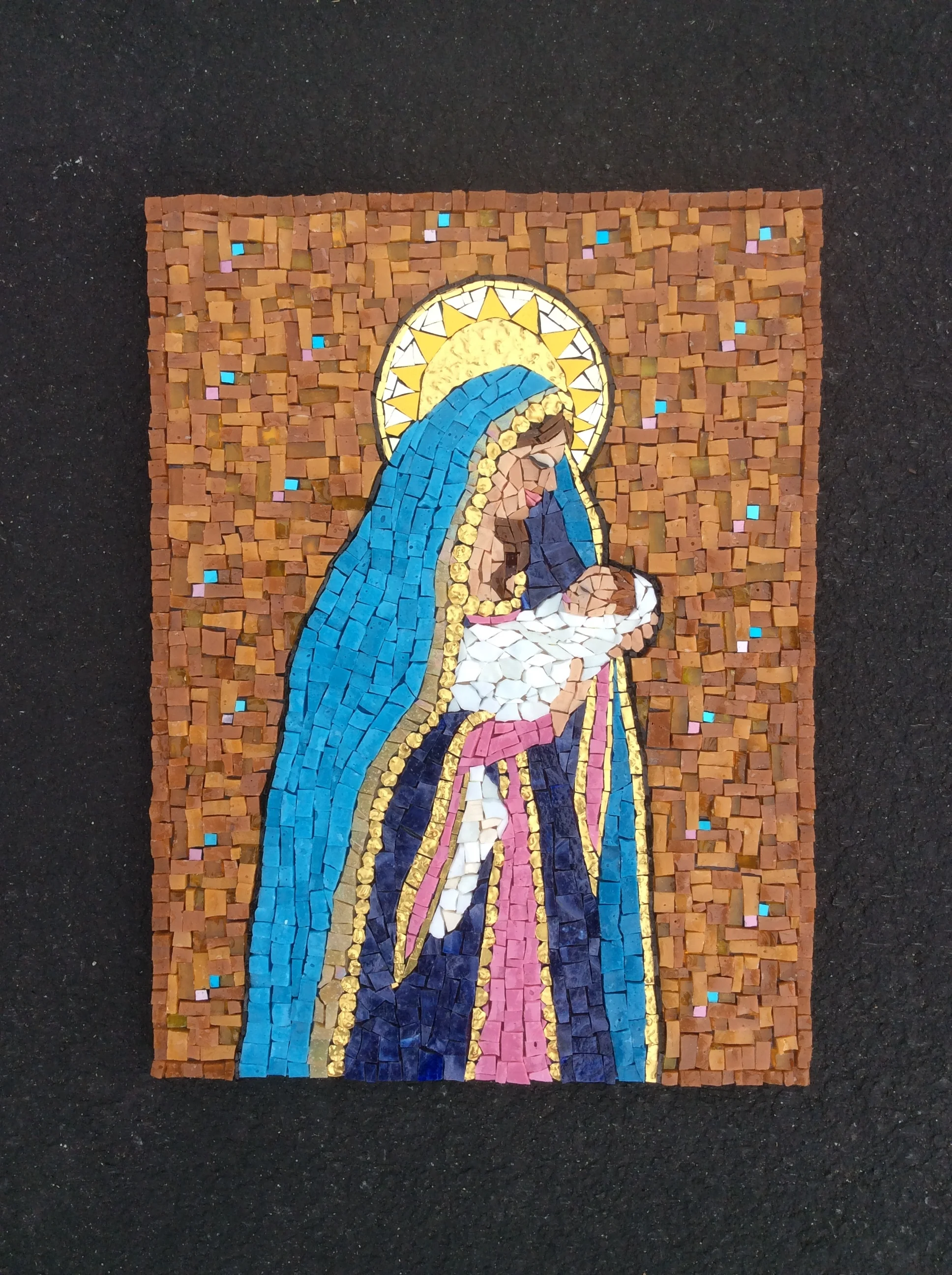 Completed 2017. Tesserae is Italian smalti from Orsoni and Mexican smalti.
