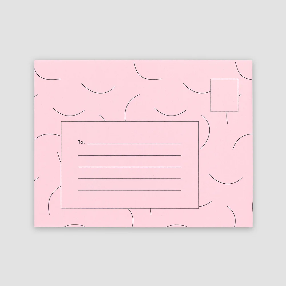 Fern Paper Co. Curve Folding Wedding Invitation pastel pink