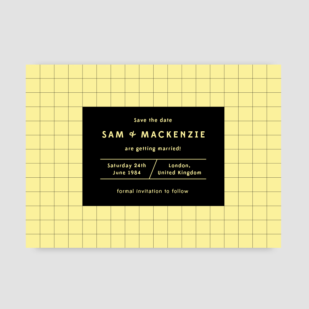 Digital Save the Date yellow grid fern paper co.jpg