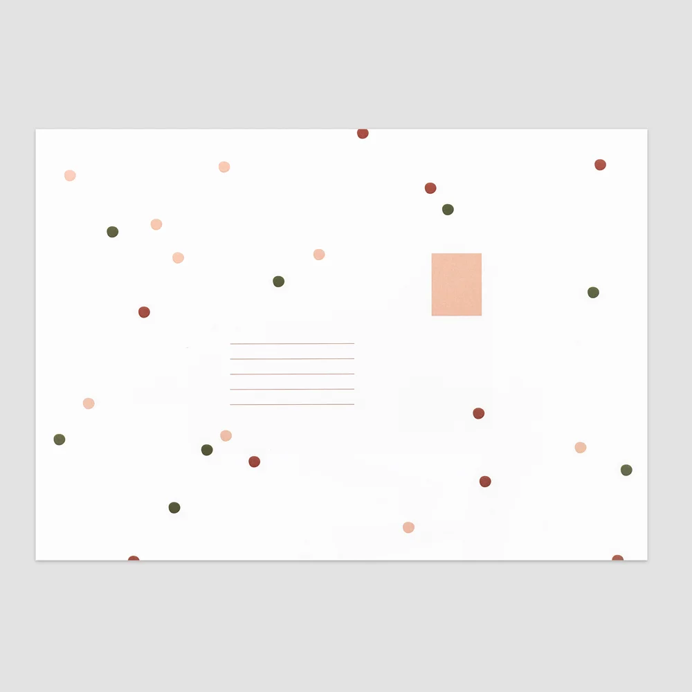 BIG LOVE folded all in one A4 wedding invitation bold shapes dotty outside Fern paper Co 12.jpg