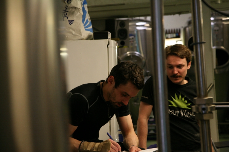 Ryan and Paul over the brewsheet