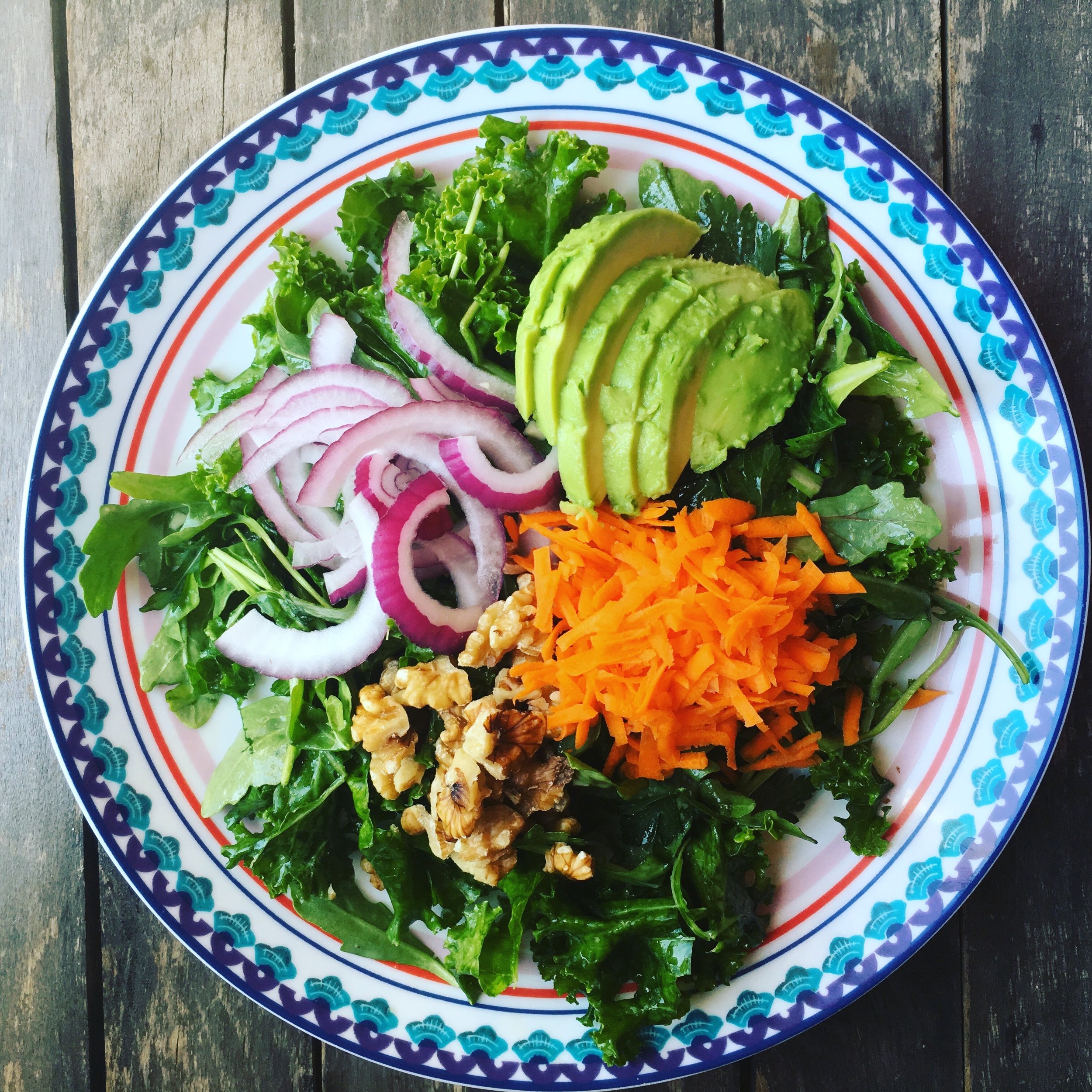 Spring Cleansing Salad with Creamy Garlic Dressing