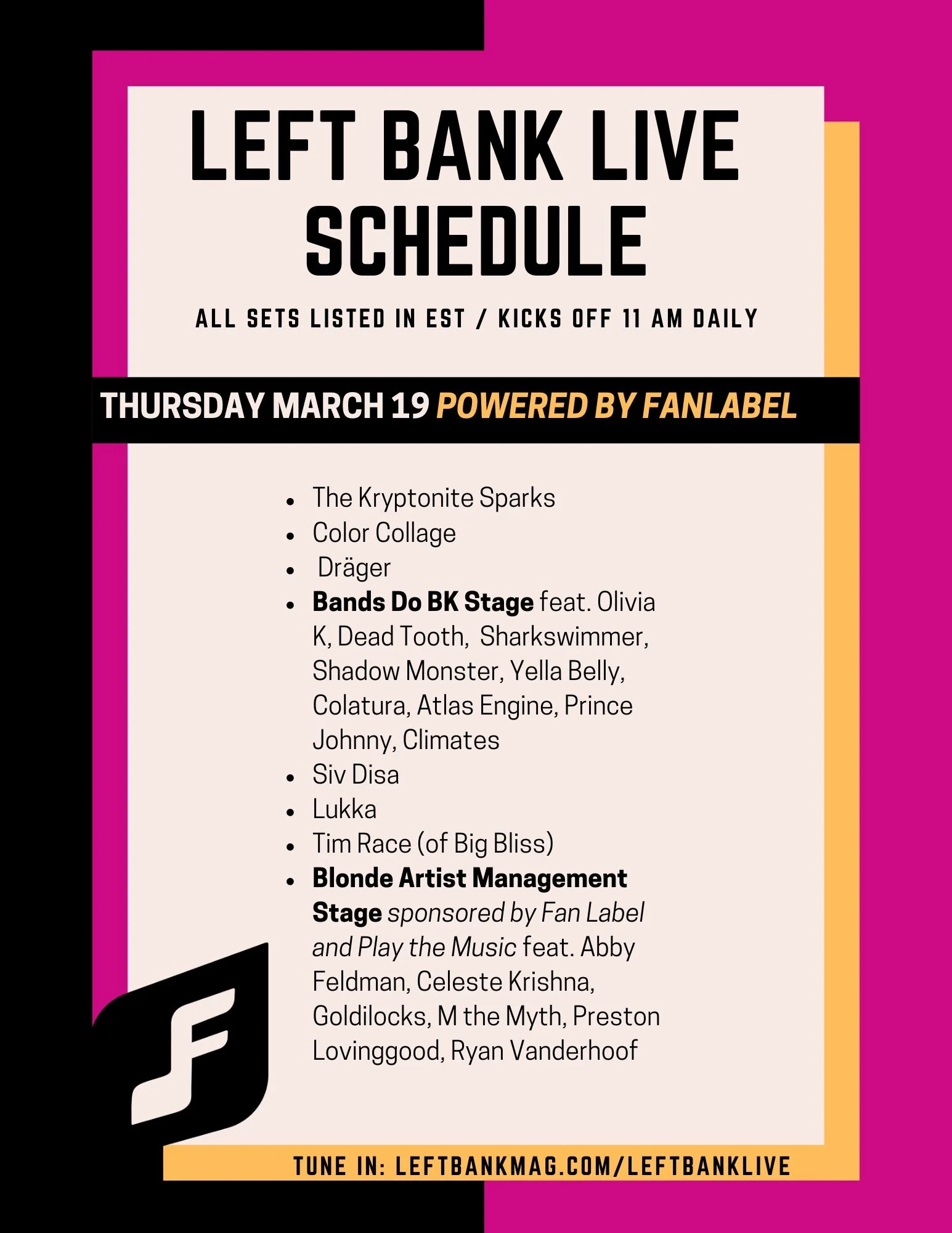 Left Bank Live Performances by Celeste Krishna, M the Myth, and Ryan Vanderhoof