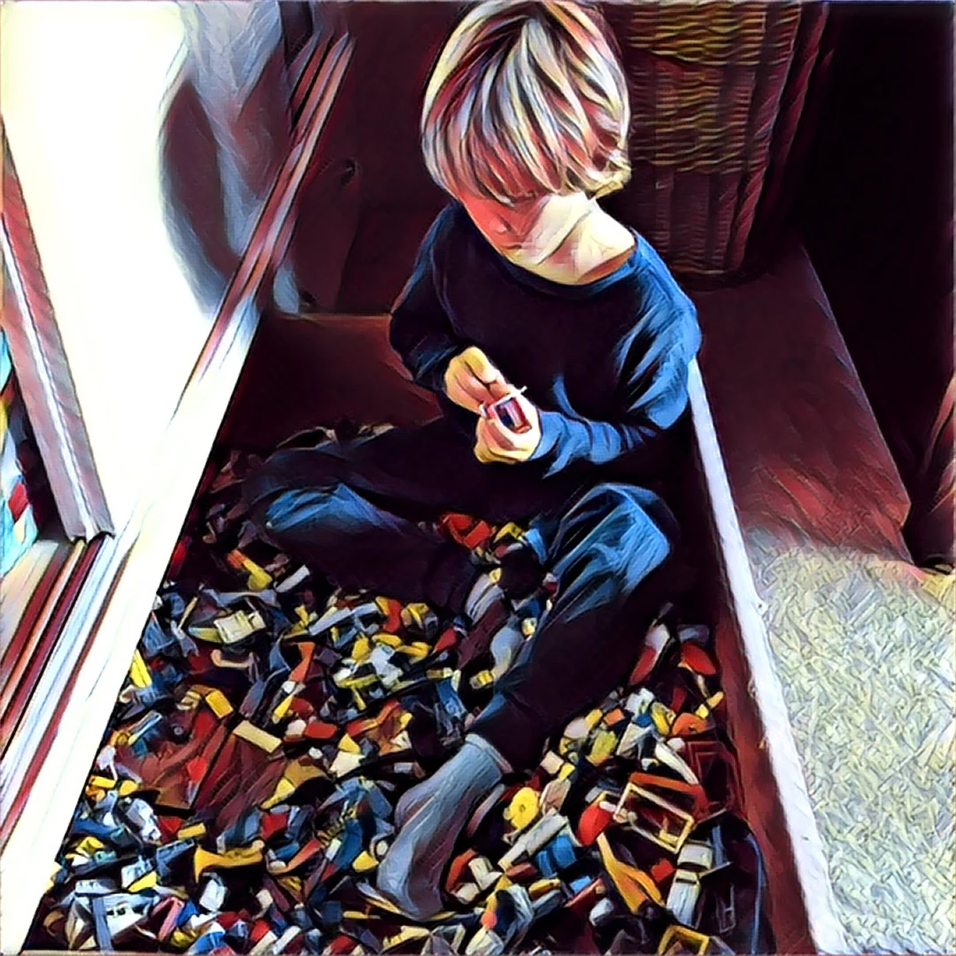 Boy in LEGO Drawer