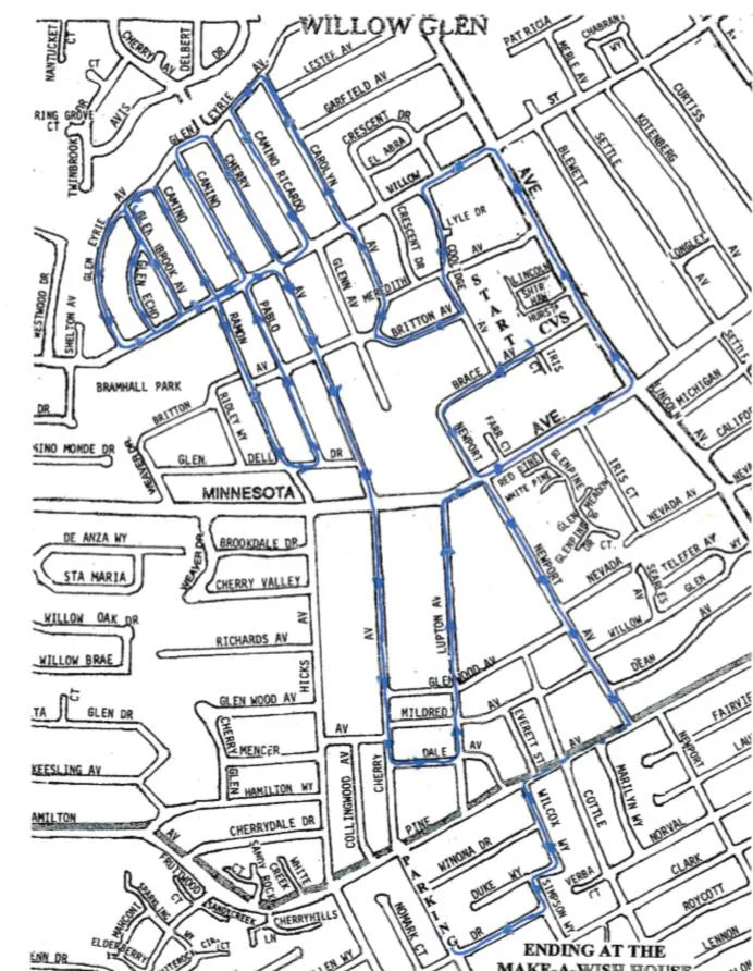 Willow Glen Christmas Lights Map