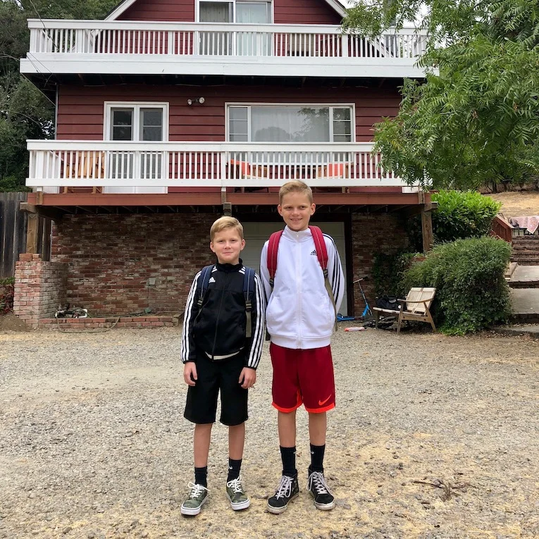 August 2018. Off to school from the Chalet.