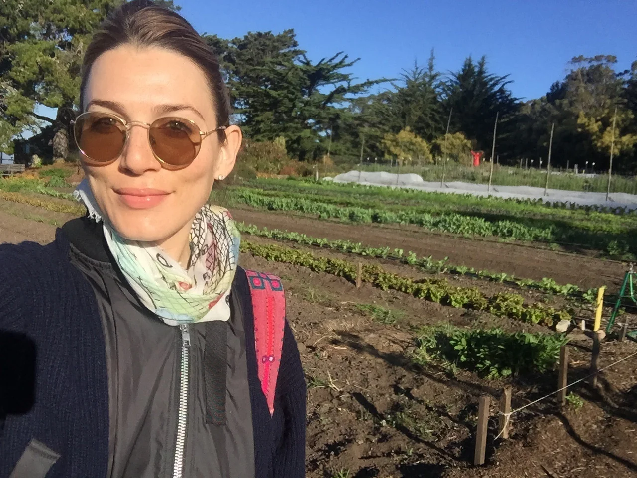 Walking through the farm after morning Yoga.