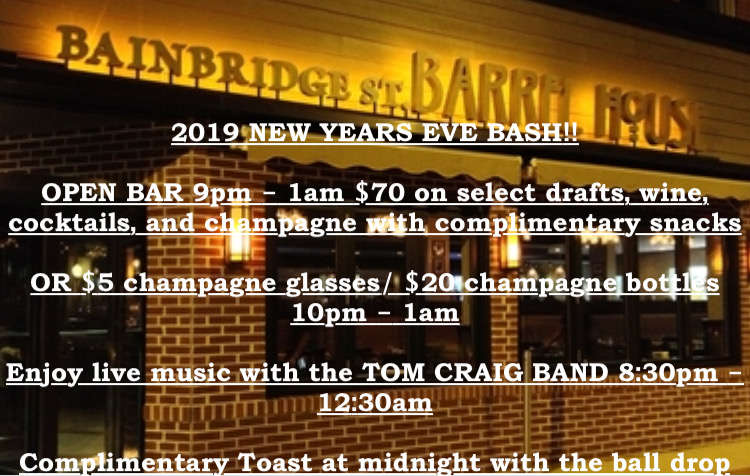 You wanna bash? Get to the Barrel House Bash! This New Years’ Eve you can enjoy an open bar at your favorite place in town! Plus live music! The only thing that could make it any better would be to get laid, and who knows. We won’t tell. Click the link to buy tickets for the open bar.