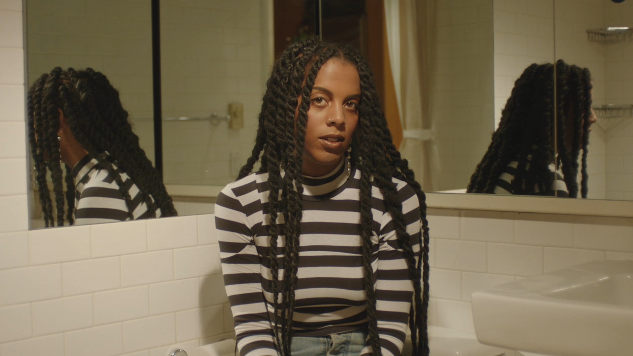 Alexa Karolinski and Eckhaus Latta, Coco, 2017. Still from a video. DP Ashley Connor. Featuring Juliana Huxtable. (Courtesy Alexa Karolinski and Eckhaus Latta.)
