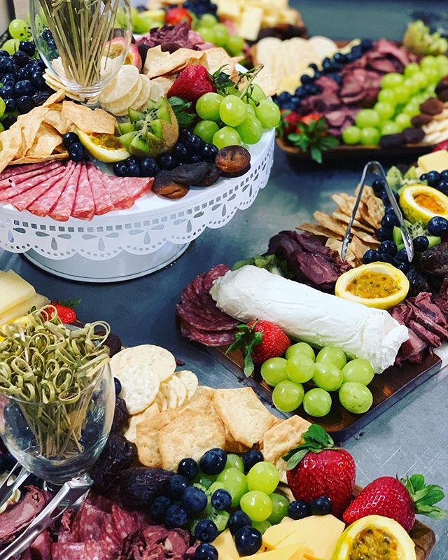 Epic charcuterie spread by my wonderful team. Thanks to @alexalynx for taking the lead on this one! 
#charcuterie #cocktailhour #fruitplatter #cheesespread #catering #weddingcatering #cateringinhawaii #hawaiicatering #bestcateringteamever