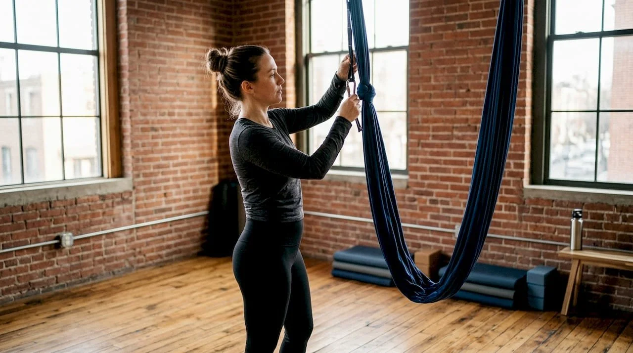 Yin aerial yoga: deep relaxation + strength in Philly