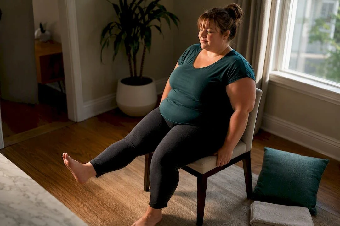 15 Minute Chair Yoga for Obese Beginners: 6 Week Strength Plan