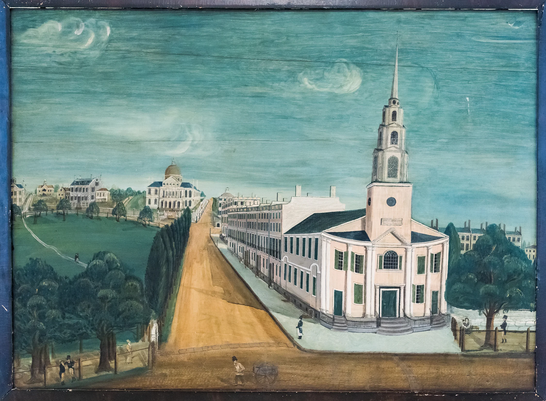 Fireplace Screen featuring an image of the Park Street Church and the Boston Common