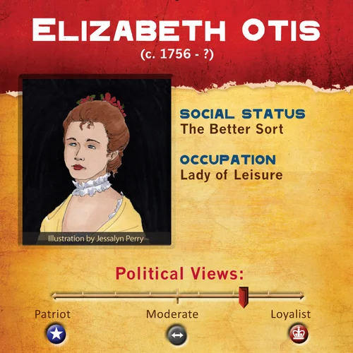 Revolutionary Character card featuring Elizabeth Otis.