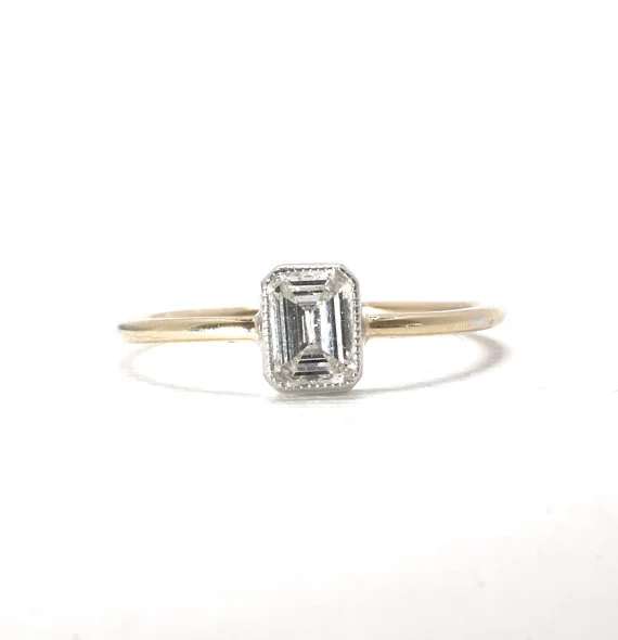 vintage emerald cut engagement ring
