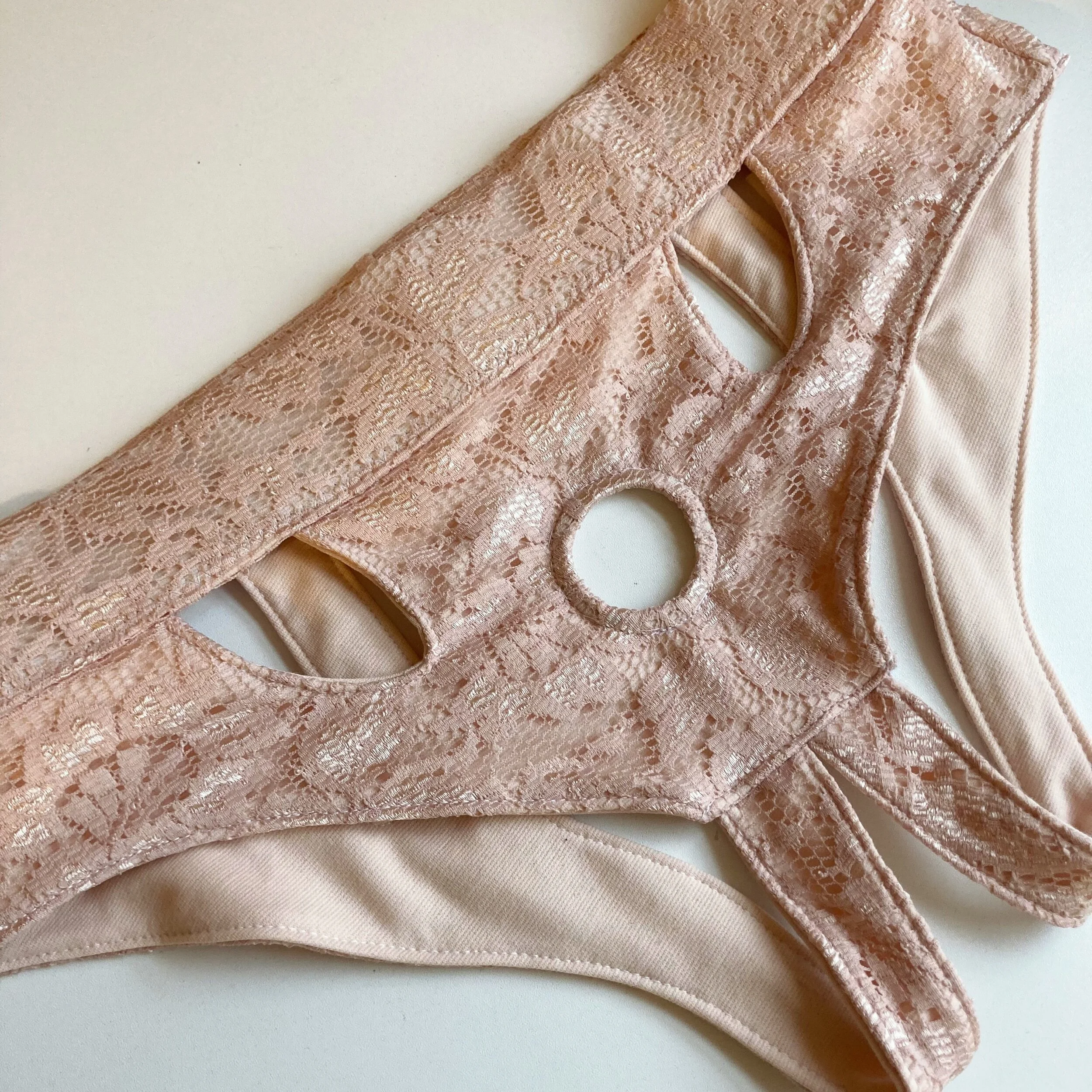 Pink lace strap on harness (Copy)