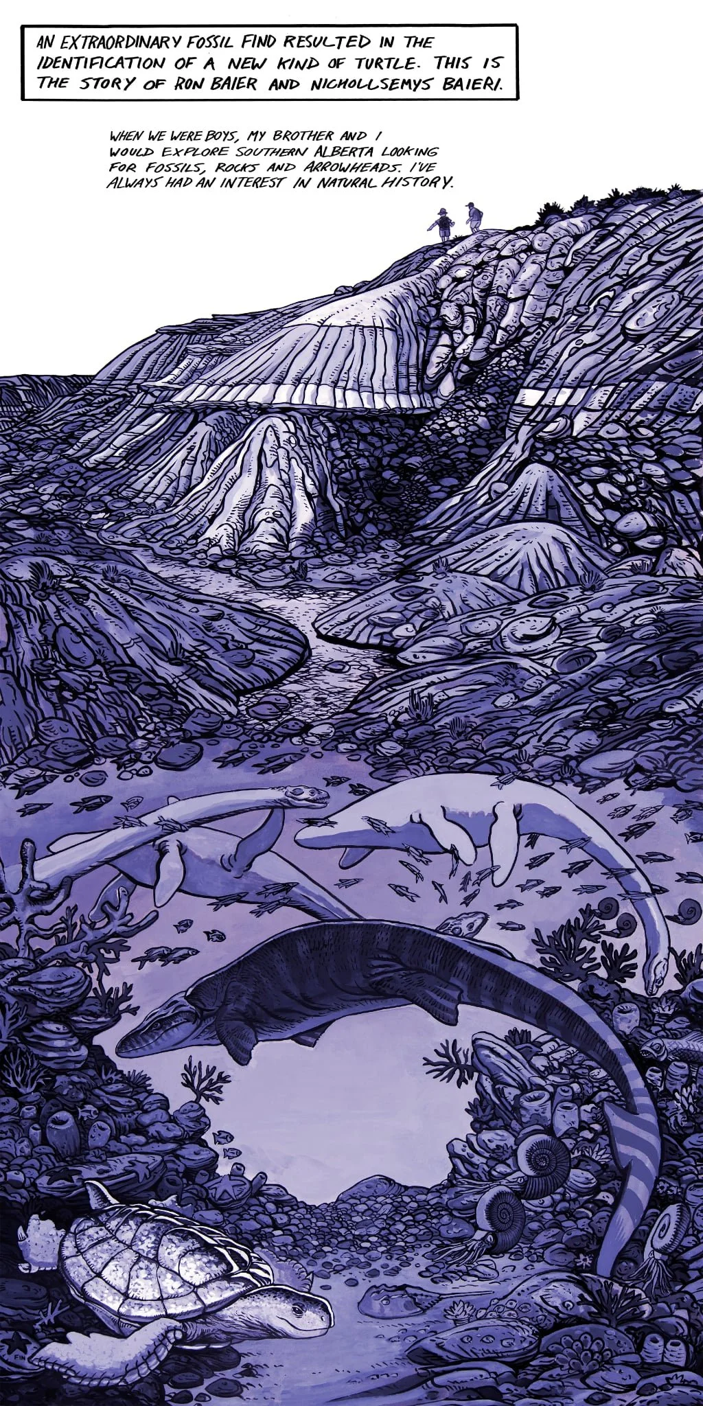Nichollsaurra panel for the Royal Tyrrell Museum's Foundations gallery, 2016