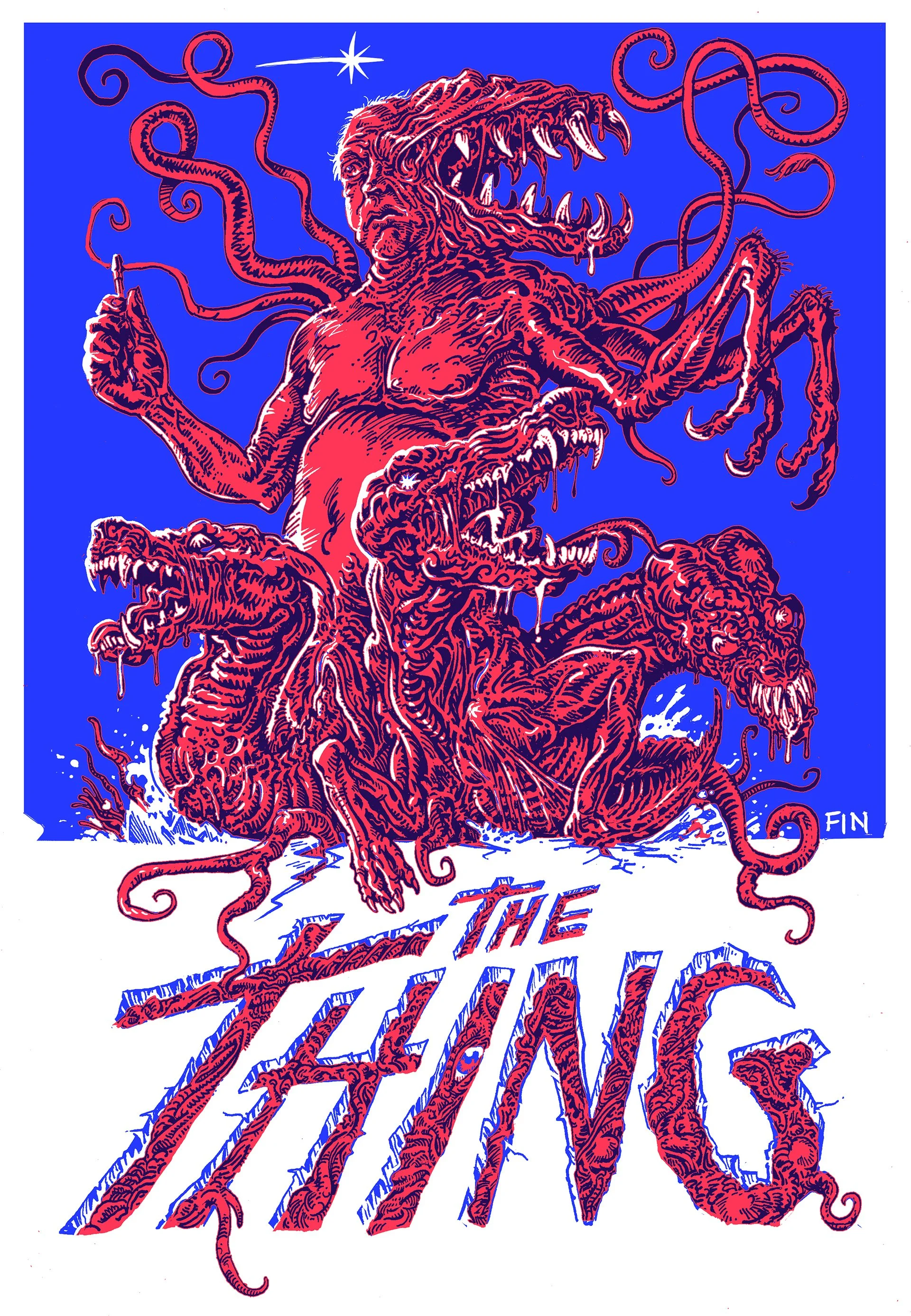 John Carpenter's The Thing poster for Burnt Toast Studios, screenprint, 2023