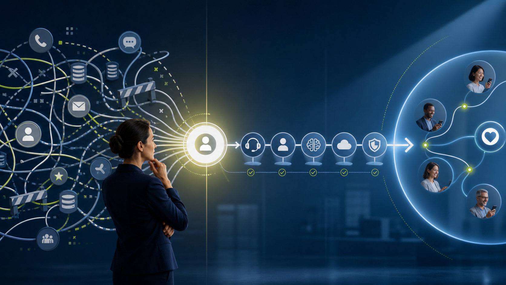 Business leader traces tangled customer experience problems to a root cause before selecting contact center, CRM, AI, cloud, and security solutions.