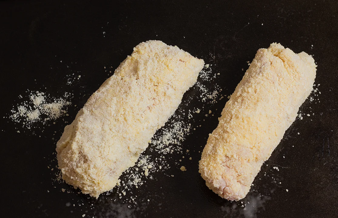 Place chicken breasts on a baking dish or plate and refrigerate for one hour.