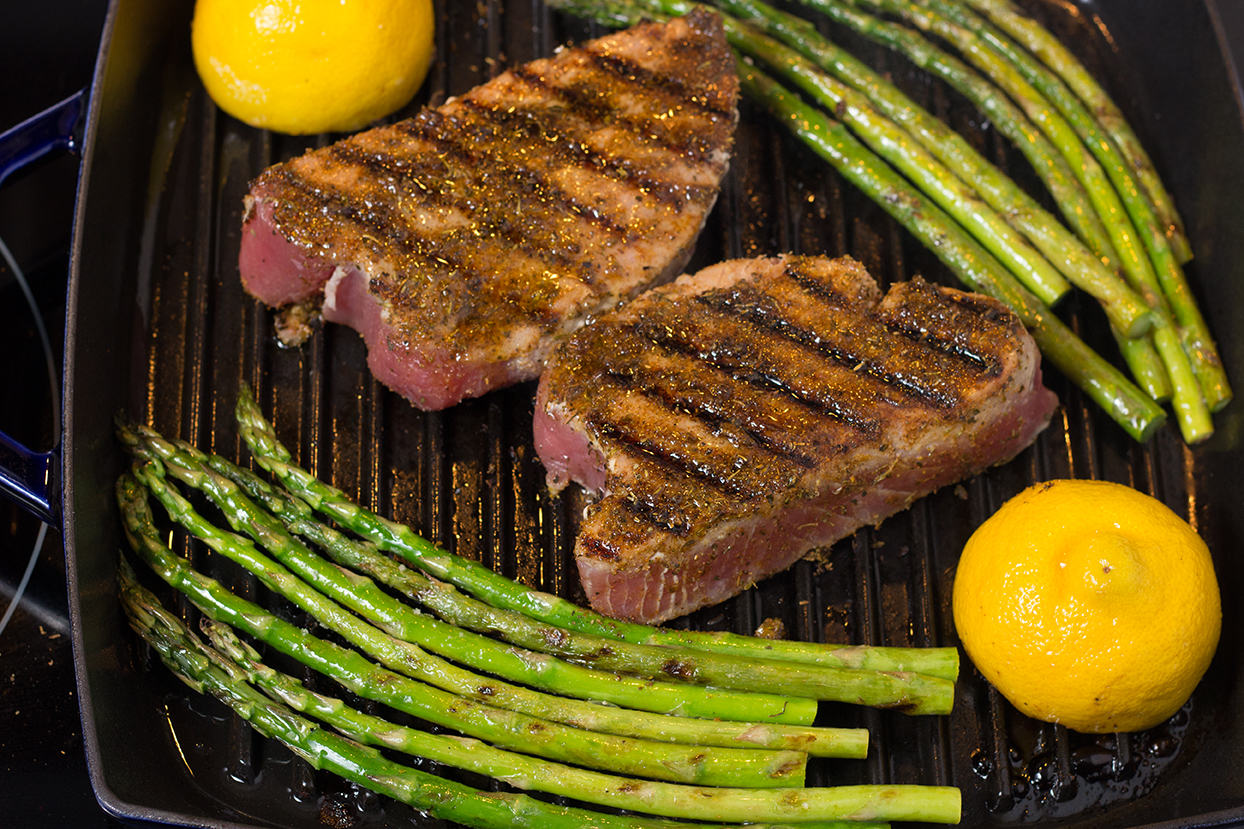 Grill steaks for TWO minutes on one side. Turn them over and cook for TWO minutes.