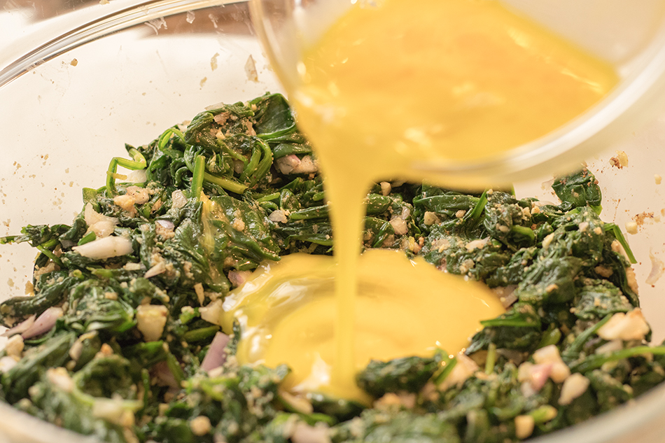 Add eggs and mix well.