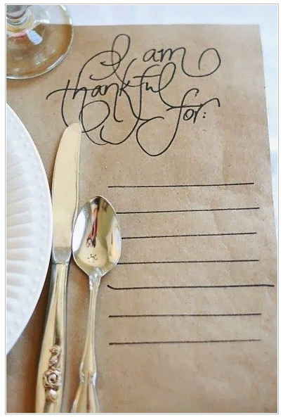 Thanksgiving Thankful for Note Idea source