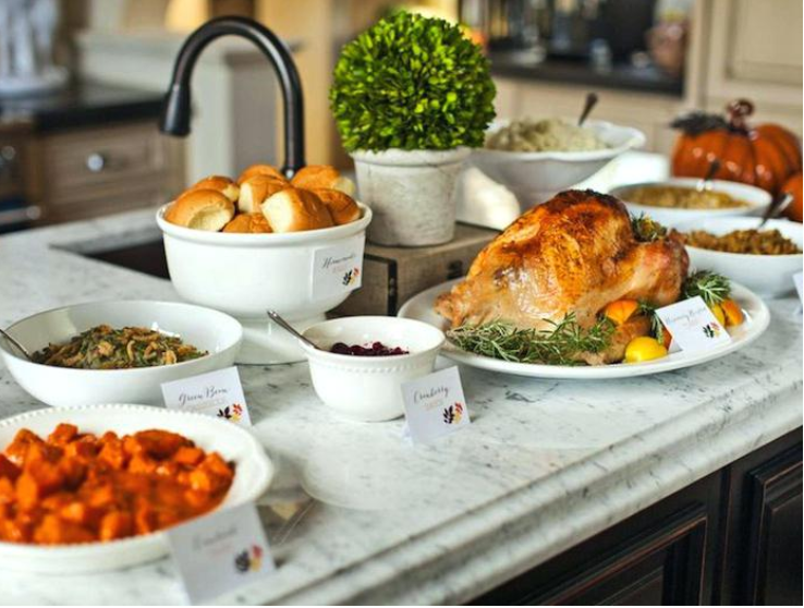 Buffet Set Up on Kitchen Counter source