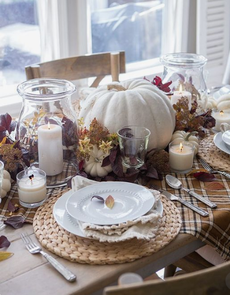 White pumpkin centerpiece source